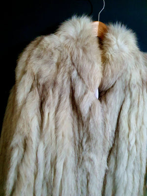 Vintage 80s White Arctic Fox Fur Jacket