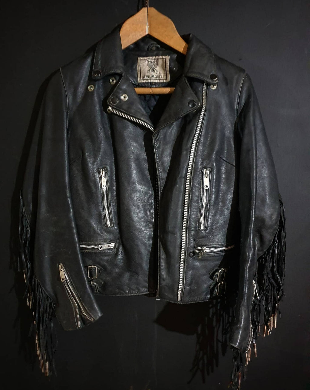Leather Fringed Biker Jacket
