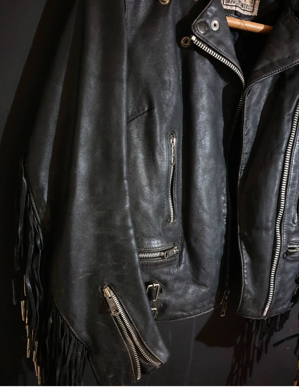 Leather Fringed Biker Jacket