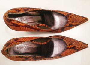 80s Snakeskin Stiletto Heel Shoe