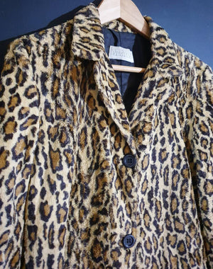 90s Leopard Print Fur Jacket