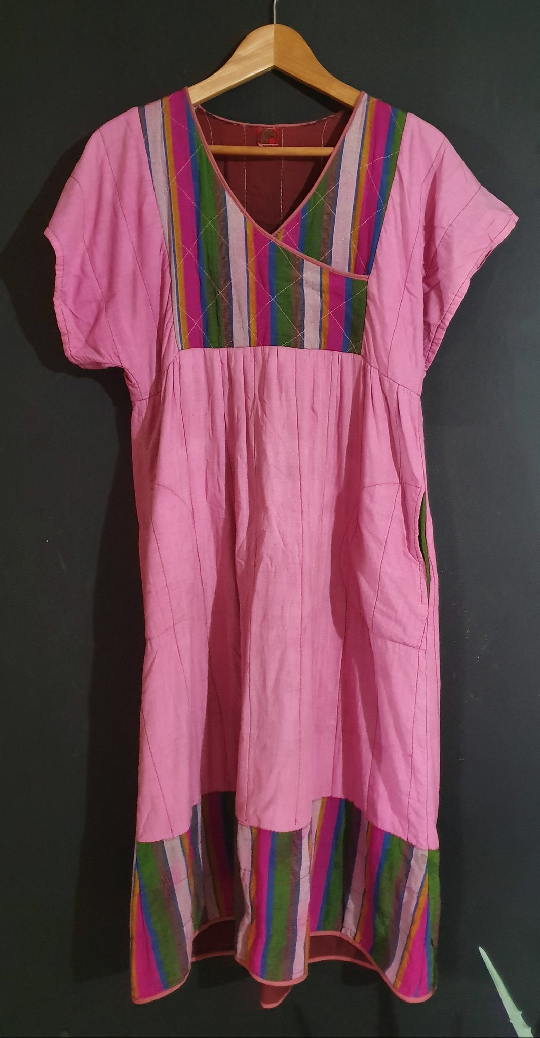 1970s Quilted Indian Cotton Dress