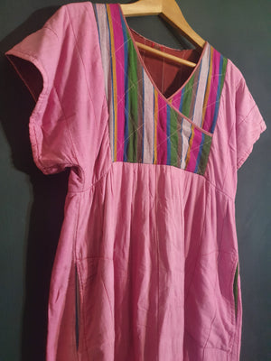 1970s Quilted Indian Cotton Dress