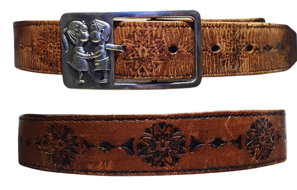 70s Metal Buckle Leather Belt